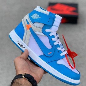 تصویر نایک ایر جردن وان رترو آف وایت Jordan 1 Retro High Off-White University Blue 