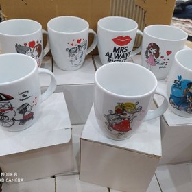 تصویر ماگ چینی نفیس طرح های زیبا و فانتزی مناسب نوشیدنیهای سرد و گرم قطر 8سانتیمتر ارتفاع 10سانتیمتر جنس چینی 