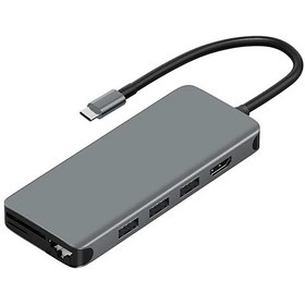 تصویر هاب تایپ سی 12 پورت ویوو مدل WiWU Alpha 12 in 1 Usb Type C Hub wiwu Alpha 12 in 1 Usb Type C