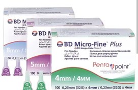 تصویر سوزن قلم انسولین BD ۸ میلی متر صد عددی سوزن قلم انسولین سایز ۸ در ۳۱ BD micro fine plus