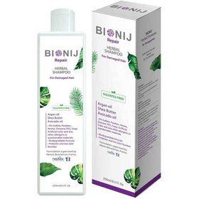 تصویر شامپو گیاهی موهای آسیب دیده 250 میلی لیتر بیونیج BIONIJ Herbal Shampoo For Damaged Hair