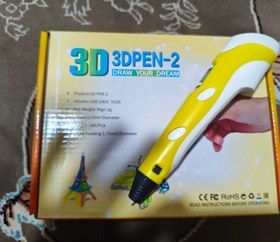 تصویر قلم سه بعدی نوک فلزی آبی 