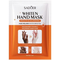 تصویر ماسک ورقه ای سفید کننده دست حاوی نیاسینامید و ویتامین سی سادور SADOER Whiten Hand Mask