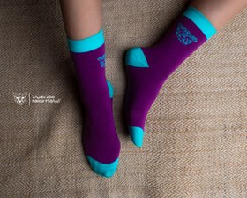 تصویر جوراب ساده (بنفش ابی) 