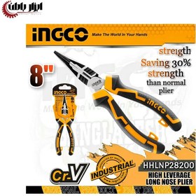 تصویر انبر دم باریک اینکو "Ingco HHLNP28200 8 Ingco HHLNP28200 Long Nose Plier