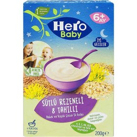 تصویر غذای کمکی کودک ارگانیک هرو بیبی هشت غله شیر و رازیانه 200 گرم Hero Baby organic 8-grain milk and fennel cereal 200gr