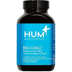 تصویر HUM Big Chill - Stress Management Support Supplement - Promotes Calm Mood & Focus with 500mg Rhodiola Rosea - Gluten Free & Non-GMO (30 Vegan Capsules) 
