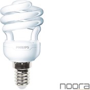 تصویر لامپ کم مصرف 8 وات E14 فیلیپس 