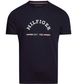 تصویر تی‌شرت مردانه با لوگو - 100% پنبه، آبی برند Tommy Hilfiger Men's Logo Slim Fit T-Shirt - Pure cotton, Blue