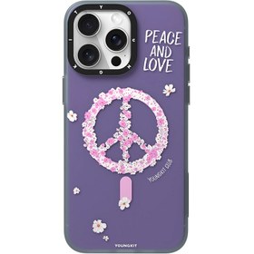 تصویر قاب یانگکیت YOUNGKIT مدل Flower of Peace همراه با مگ سیف - Youngkit Flower of Peace Iphone Case With MagSafe 