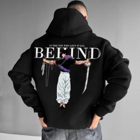 تصویر هودی انیمه مشکی سایز XXL 