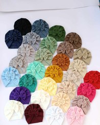 تصویر توربان پاپیونی برینس سرمه ای مناسب ۰ تا ۶ ماه 