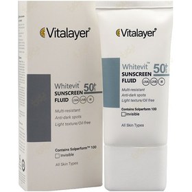 تصویر فلوئید ضدآفتاب و ضدلک ویتالیر بی رنگ SPF 50 مدل Whitevit ظرفیت 50 میلی لیتر فلوئید ضدآفتاب و ضدلک ویتالیر بی رنگ SPF 50 مدل Whitevit ظرفیت 50 میلی لیتر