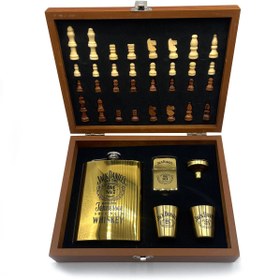 تصویر ست جعبه شطرنج ، قمقمه جیبی و فندک مدل جک دنیلز کد 514 