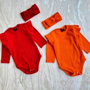 تصویر بادی کبریتی نوزادی سرشانه چین دار سایز ۱۲ تا ۱۸ ماه 