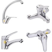 تصویر ست شیرآلات شیبه مدل آذر Shibeh Set Mixer Faucet Laleh Model