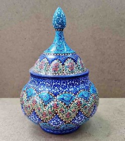 تصویر قندان توپی مینا کاری 