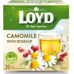 تصویر دمنوش کیسه ای لوید حاوی بابونه و رزهیپ 20 عددی LOYD Camomile with Rosehip 