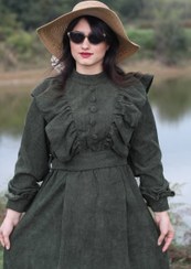 تصویر پیراهن کبریتی درشت سبز سایز ۲ 