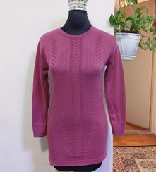 تصویر تونیک بافت زنانه خودطرحدار - قد 78قدآستین 54 دورسینه 92 با کشسانی تا 106 / بافت نخ اکریلیک ترک / 