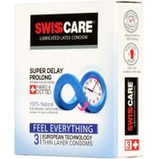 تصویر کاندوم فوق تأخیری 3عددی سوئیس کر Swisscare Super Delay