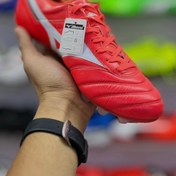 تصویر استوک فوتبال میزانو مورلیا قرمز با لوگو سفید و حاشیه مشکی مخصوص چمن طبیعی کلاس A - 4 Mizuno Morelia Red Football Boots with White Logo & Black Edge – FG Class A