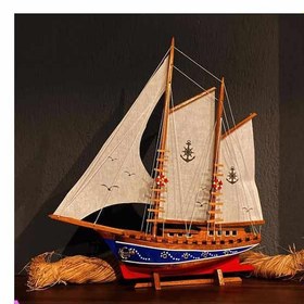 تصویر ماکت کشتی چوبی لاپیدار مدل Lapidaria Wooden Ship Model with Illuminated Sailing 