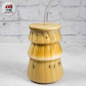 تصویر لیوان اسموتی نی دار طرح کاج آنا 