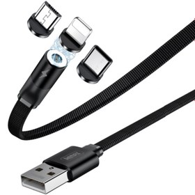 تصویر کابل تبدیل USB به USB-C/ microUSB/ لایتنینگ ریمکس مدل RC-169TH طول 100 سانتی‎ متر ا Remax RC-169TH USB To microUSB, USB-C, Lightning Cable 100cm Remax RC-169TH USB To microUSB, USB-C, Lightning Cable 100cm