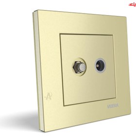 تصویر پریز آنتن مرکزی ویرا مدل ساده سفید Veera Switch And Sockets White