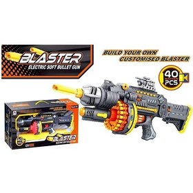 تصویر تفنگ تیر اسفنجی برقی مدل تورنادو – ۴۰ تیر نرم برای کودکان ۶ سال به بالا Tornado Electric Soft Bullet Gun – 40 Foam Darts – Ages 6+