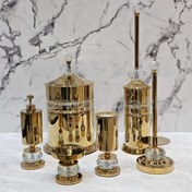 تصویر ست شش تیکه طلایی کریستال سلطنتی 