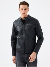 تصویر کاپشن کت مردانه تناسب معمولی PU Loft 