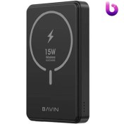 تصویر پاوربانک وایرلس 6000 مگ سیف باوین Bavin PC026 توان 22.5 وات دارای استند 