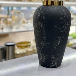 تصویر گلدان ماربل لب طلا بزرگ 