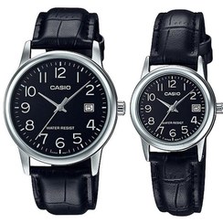تصویر ست ساعت مچی کاسیو مدل MTP-V002L-1B و LTP-V002L-1B با بند چرم 
