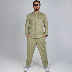 تصویر ست سوییت مخمل مردانه پیراهن و شلوار مام استایل | کد SE17 