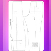 تصویر الگو آماده شلوار زنانه سایز 42 