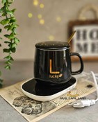 تصویر ماگ هیتر دار لاکی مشکی / گالری الماس 