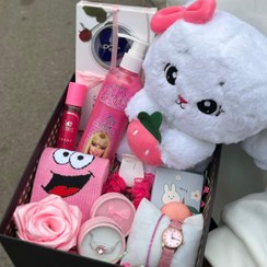 تصویر باکس کادویی دخترانه صورتی | فانتزی، کامل و خاص 