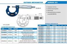 تصویر میکرومتر خارج صندوقی 100-0 Accud (آکاد) مدل 321-004-04 