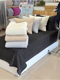 تصویر ست دو تکه پتو مدرن - رنگ استخوانی برند merinos Modern Line 2 Piece Blanket Set - Bone