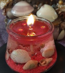 تصویر شمع ژله ای عروس صدف دریایی قرمزdi/ - قرمز candle_panah