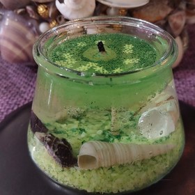 تصویر شمع ژله ای عروس صدف دریاییdi/sa - سبز candle_panah