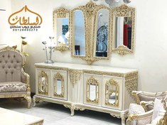 تصویر آینه کنسول سلطنتی مدل آماتیس با جنس فلز 