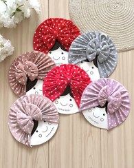 تصویر توربان دخترانه خالخالی 