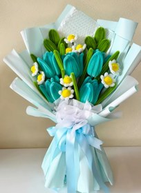 تصویر دسته گل لاله آبی 