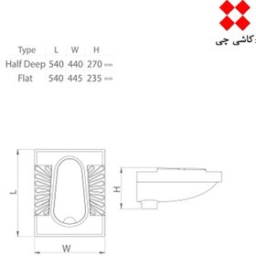 تصویر توالت زمینی اریکا تخت (ریم باز) درجه 1 