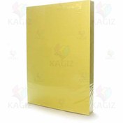 تصویر کاغذ رنگی زرد A4 الوان ۵۰گرم ایرانی بسته ۵۰۰برگی 