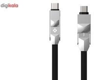 تصویر کابل تبدیل USB به Lightning و Type-C توتو مدل Godzilla به طول 1.2 متر 